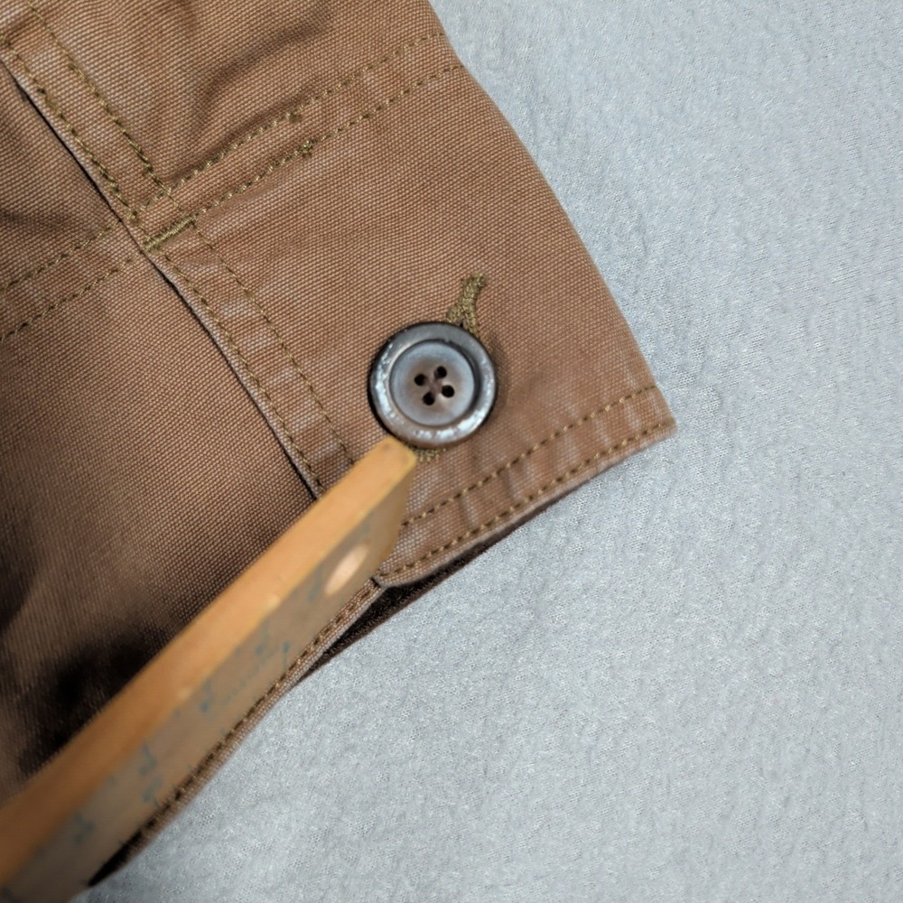 Gap Jacket Mens XL Brown Cotton Canvas Barn‎ Leather Collar Quilted Lining - Picture 12 of 13